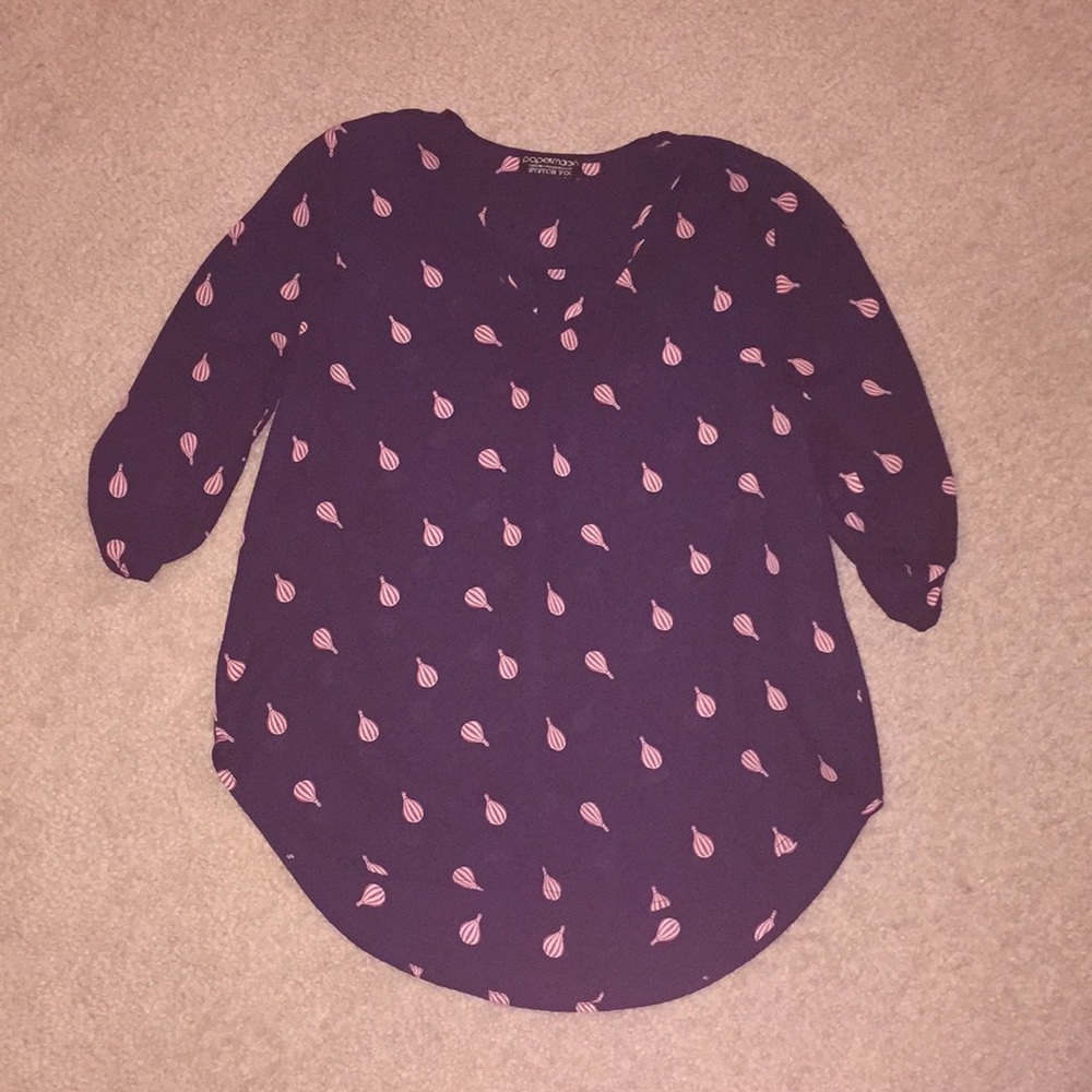 Hot air balloon print dress shirt